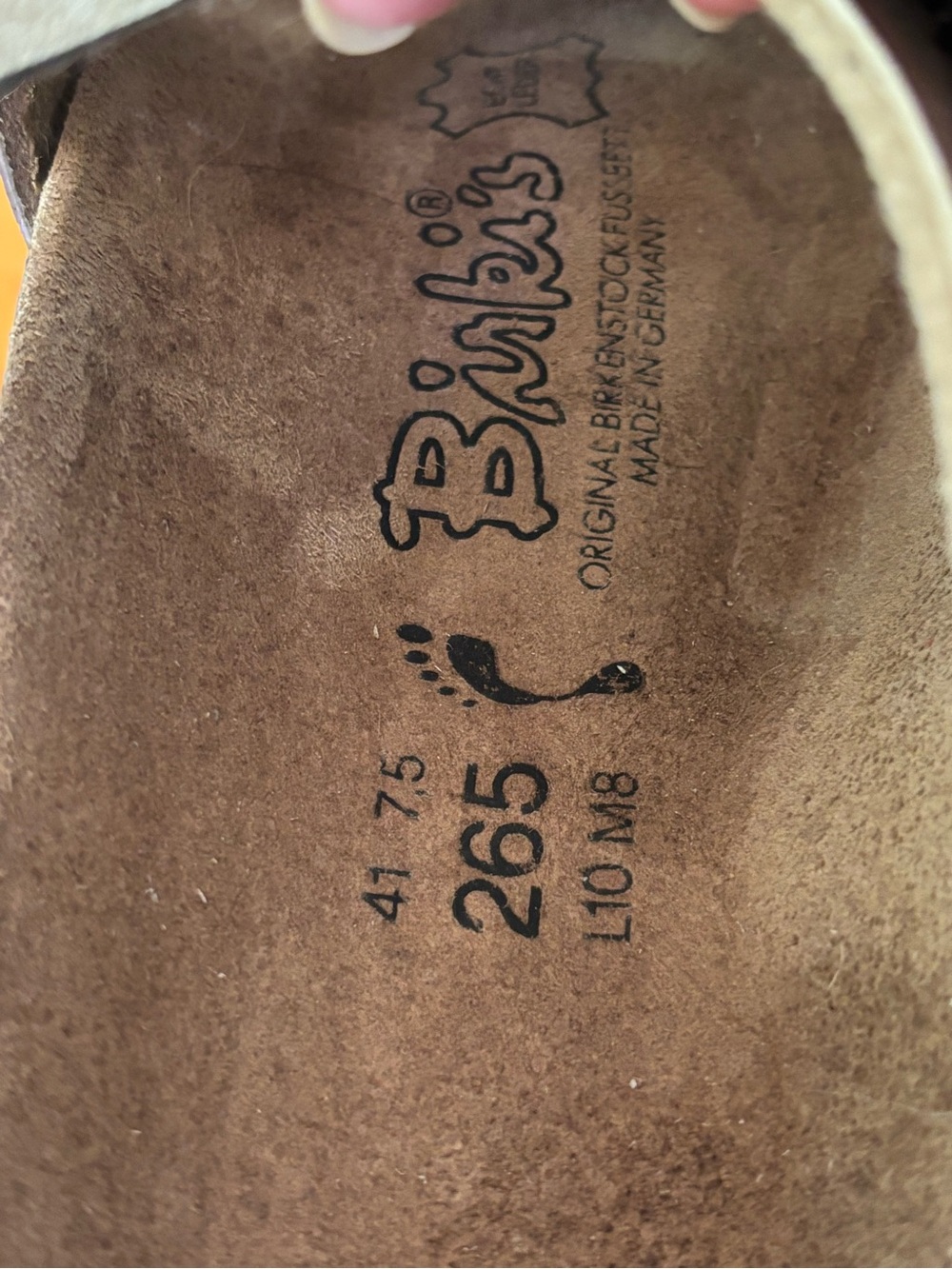 Birkenstock Pisa Birki’s Footbed Sandals 265 L10 M8 Euro 41 Brown Tan Light Sage